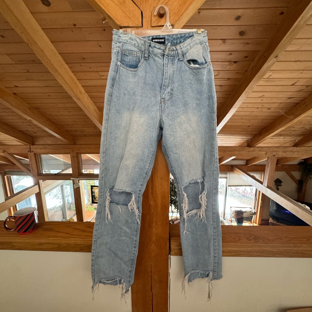 Zara Light Blue Distressed Jeans